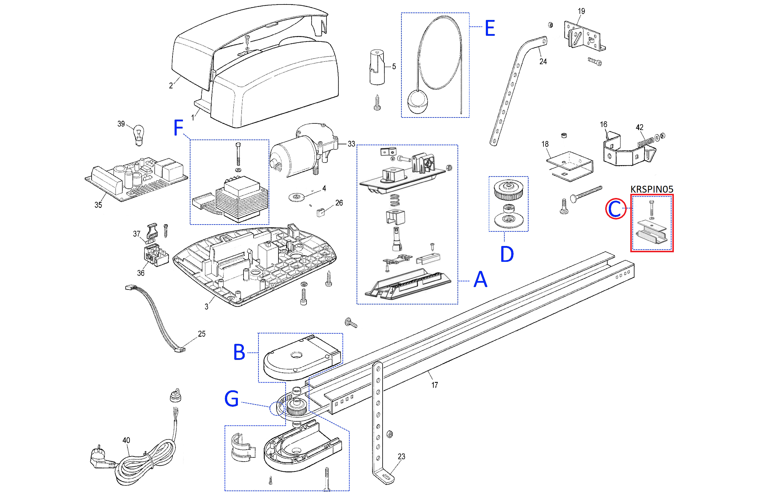 KRSPIN05 koncový doraz pro SNA6/SNA30