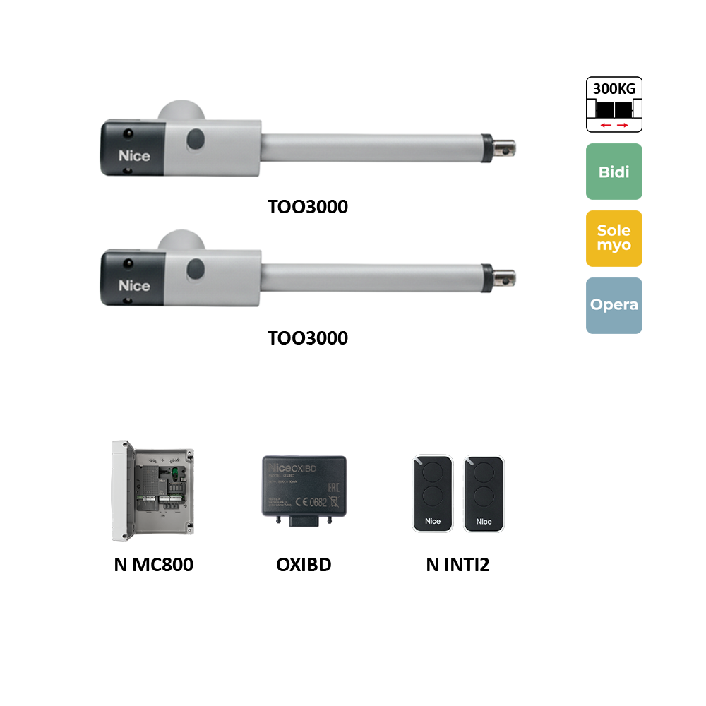 TOO3000KLT sada pohonů pro dvoukřídlou bránu do 3 m/křídlo