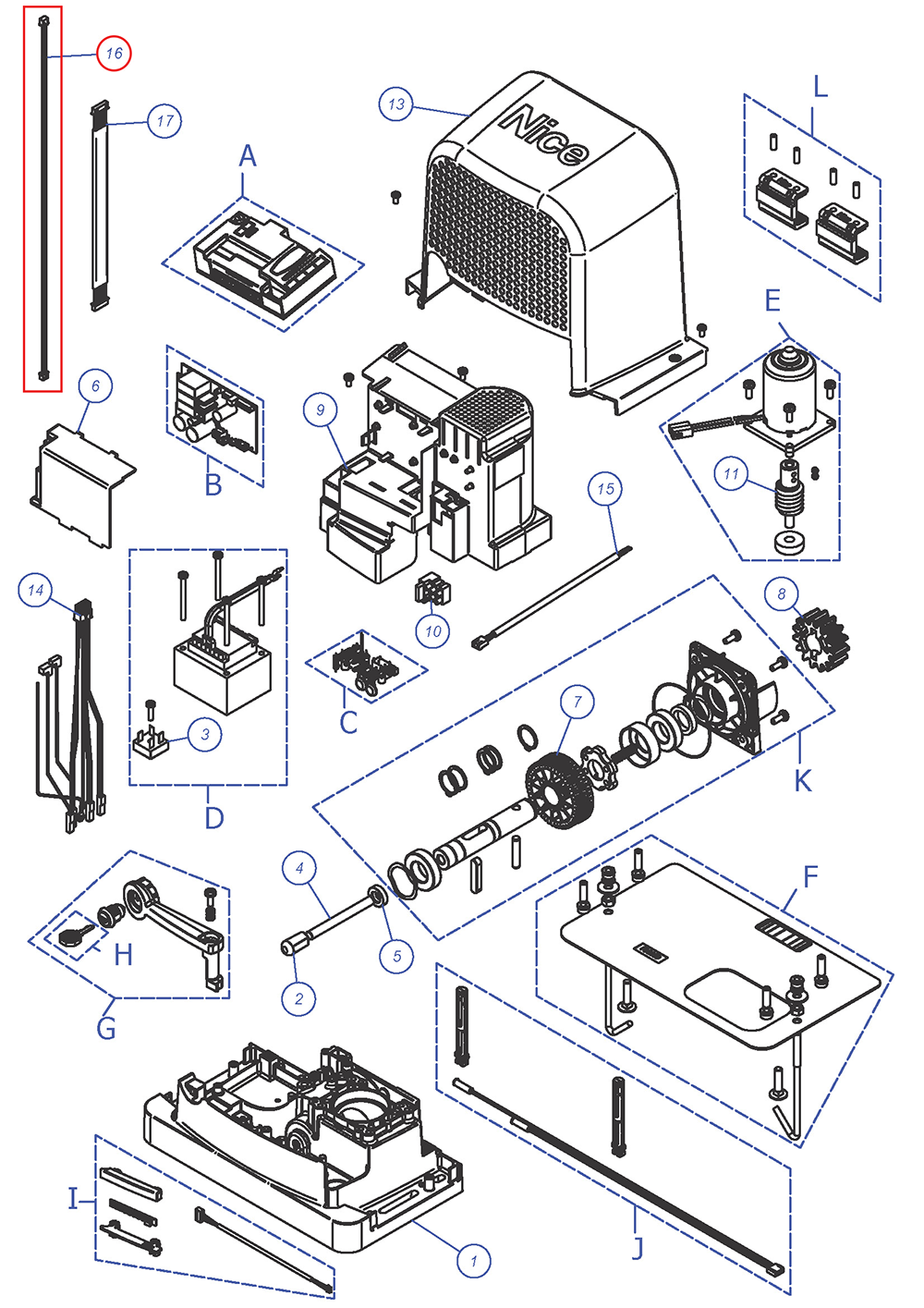 CA0370A00 Nizkonapeťový kabel, s koncovkami, 3-žilový, 150 mm RBS400,, RBS600, RBS600HS, SPIDER800, SPIDER1200