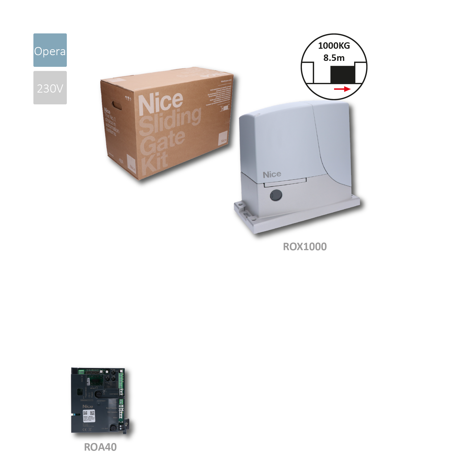 ROX1000 sada pro posuvnou bránu do 1000 kg