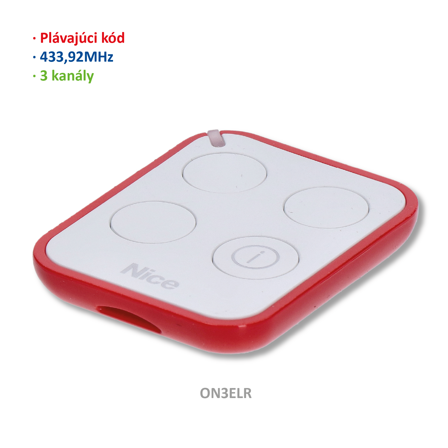 Vysílač 3kanálový obousměrný, 433MHz, plovoucí kód