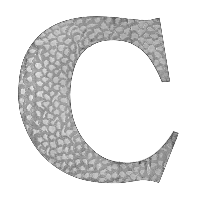 Domové písmeno C, 170x160mm zdobené, bez povrchovej úpravy