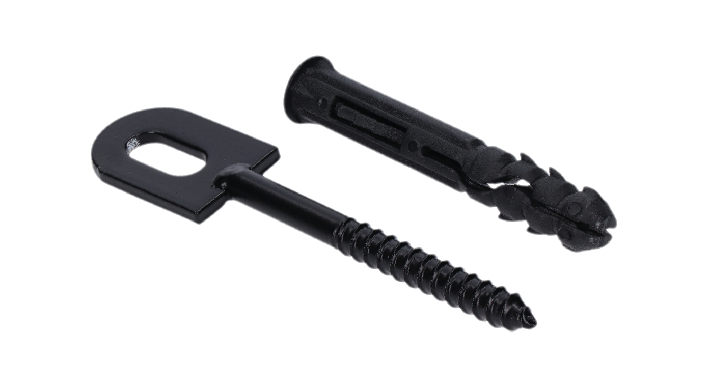 Kotvení plotu 38X25mm s hmoždinkou, černé