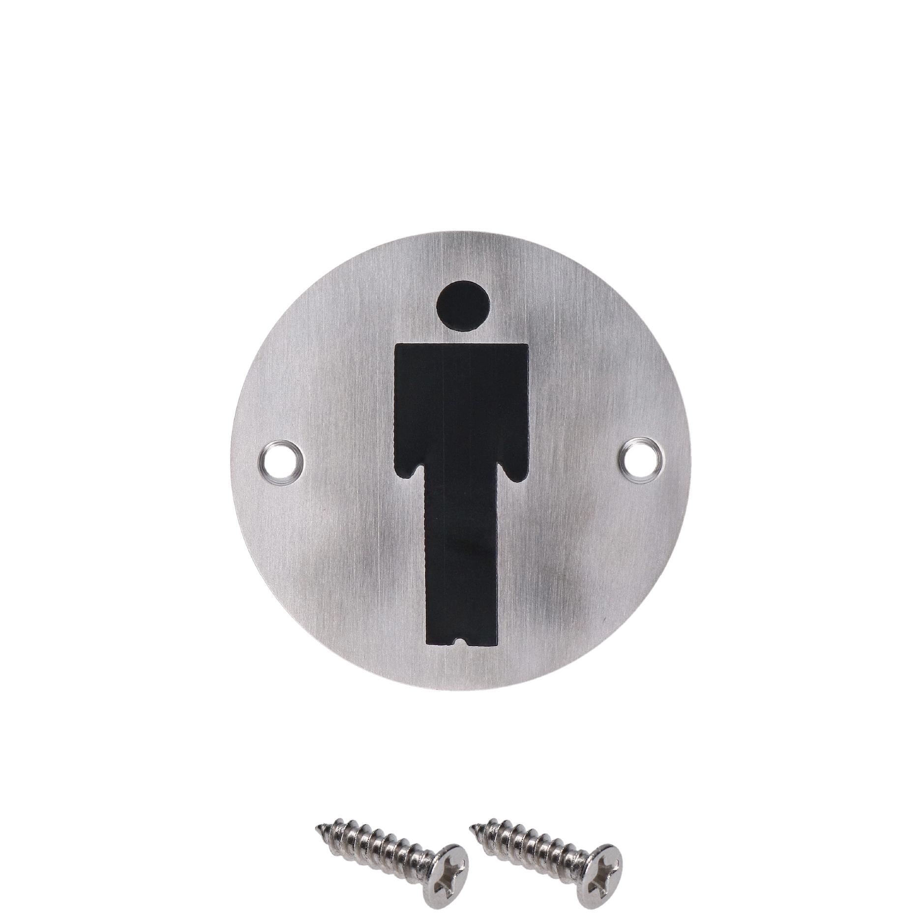 Piktogram `Páni`, kulatý, broušená nerez AISI304