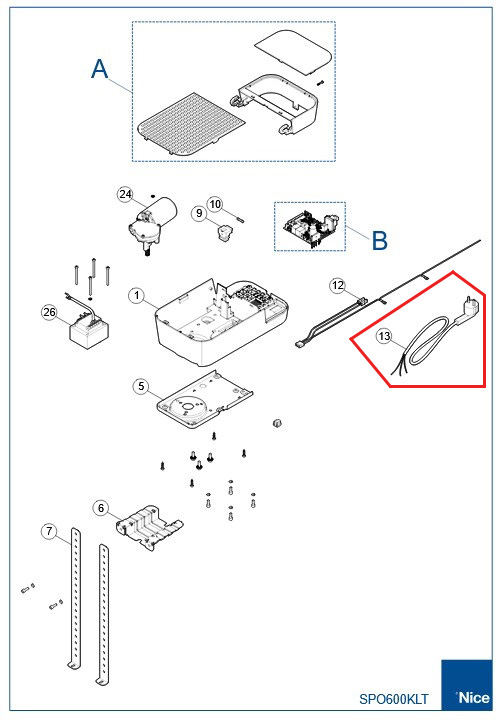 CA26A.5320 Kabel napájení motoru SPO600, SOON