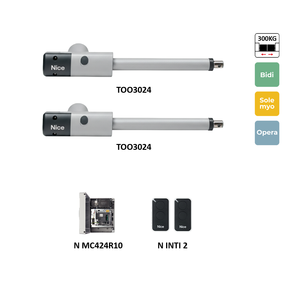 TOO3024KLT sada pohonů pro dvoukřídlovou bránu do 3 m/křídlo