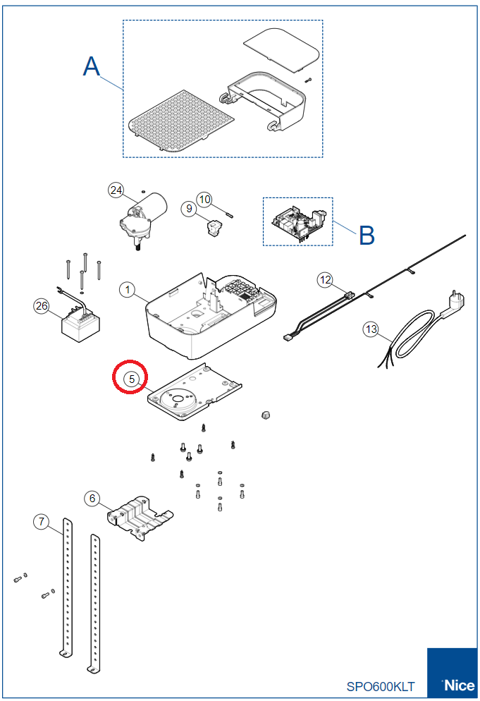 PD2147A0000 Zakladna SPO600/1000, SPR800/800W, SPR12000W
