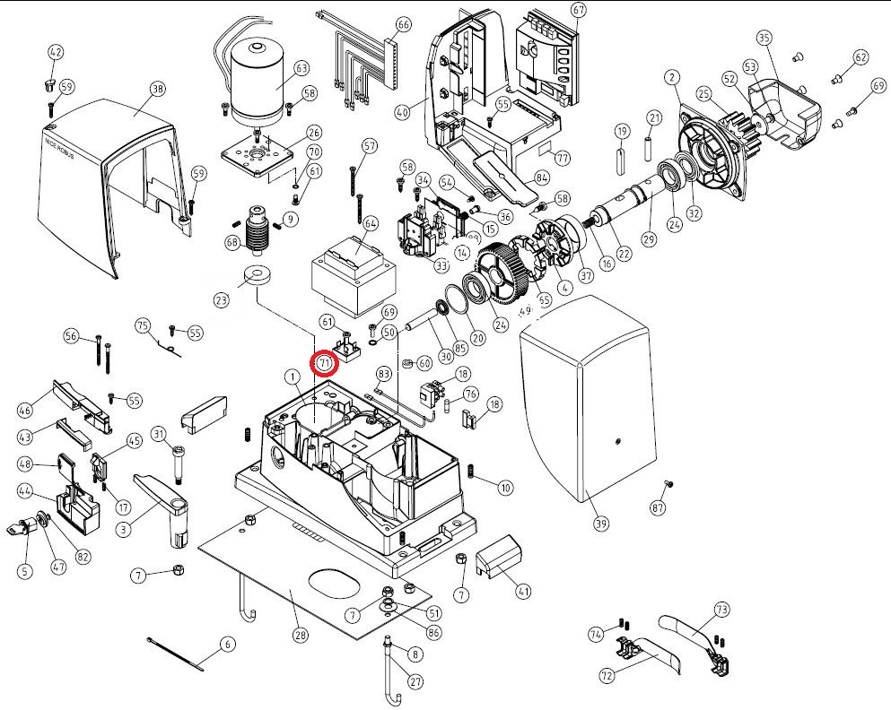 DPONTE-B.2830 Usměrňovač pro mnoho NICE pohonů