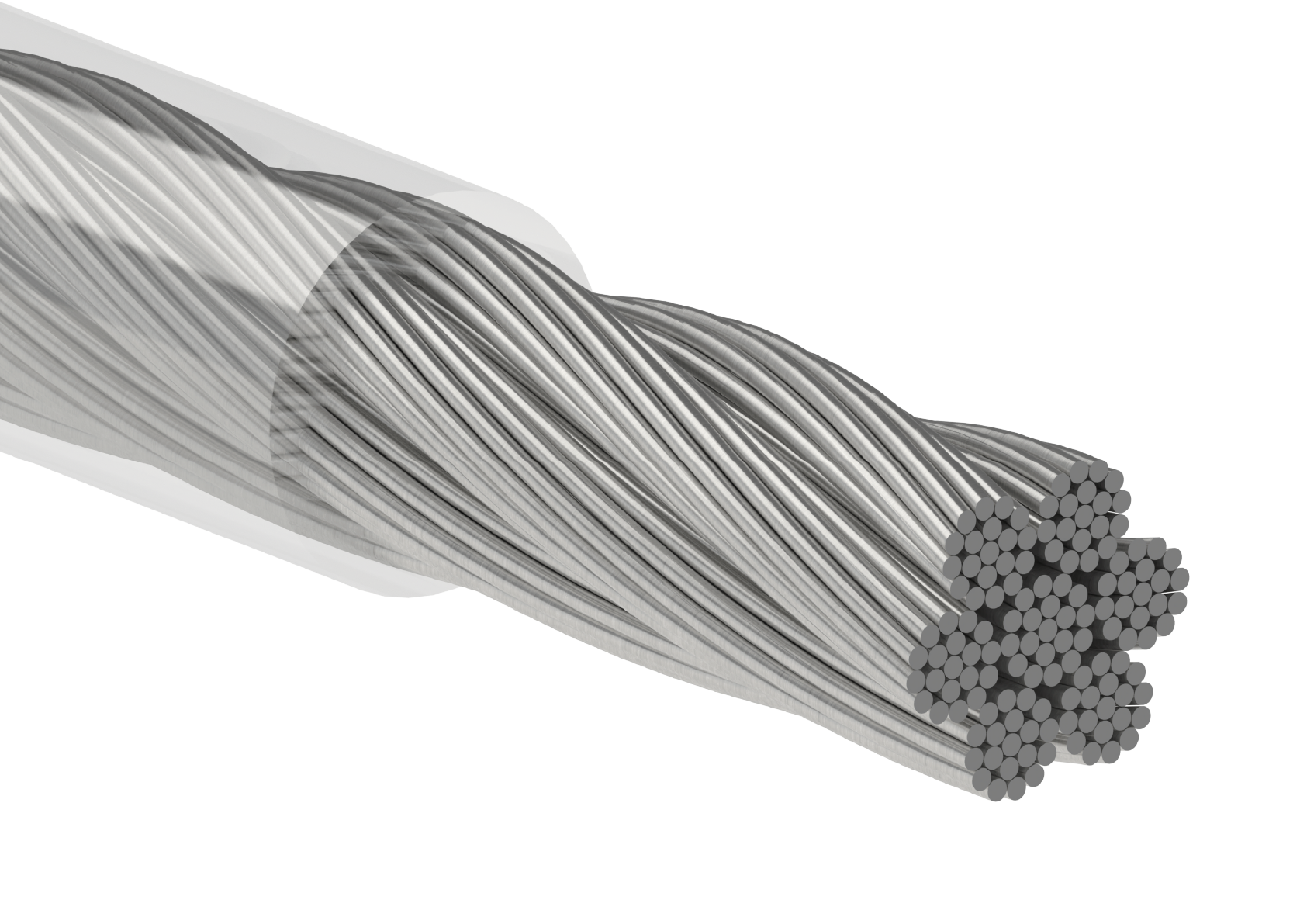 Ocelové lanko ø 3 mm (7 x 19 dr.), pozink s PVC obalem