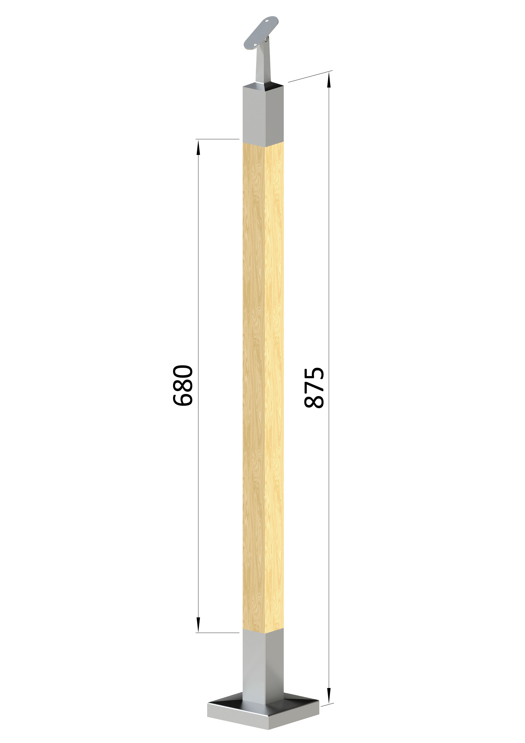 Dřevěný sloup, vrchní kotvení, bez výplně