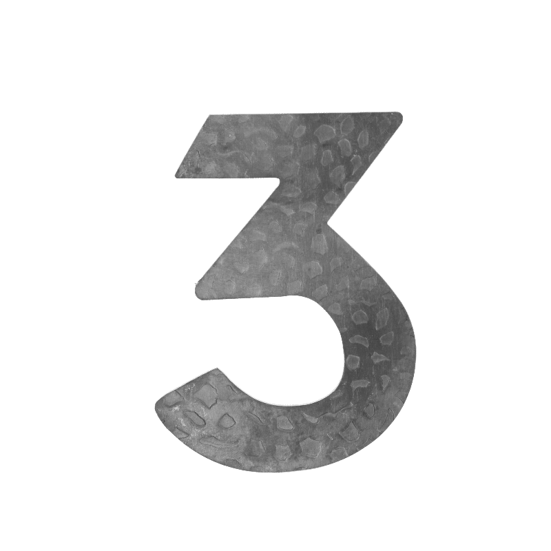 číslo domové 3,   120x80x3mm   zdobené, bez povrchovej úpravy