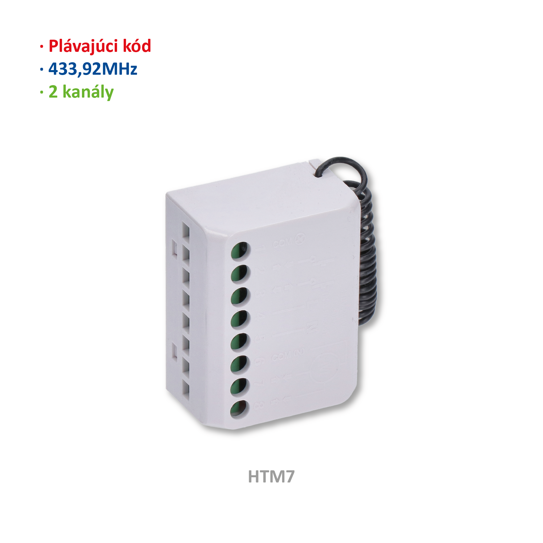 TM7000 řídicí jednotka s přijímačem, 2-kanálový, 433.92MHz