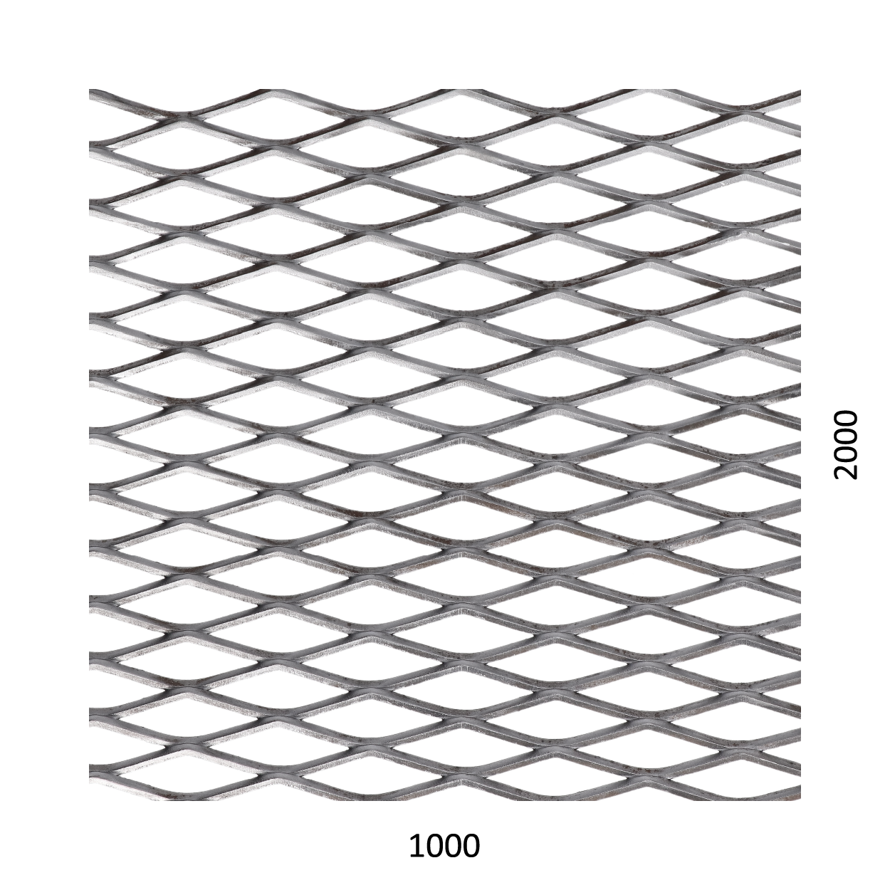 Tahokov Fe kosočtvercová oka: 42x14mm,  (1000x2000x1,5mm)