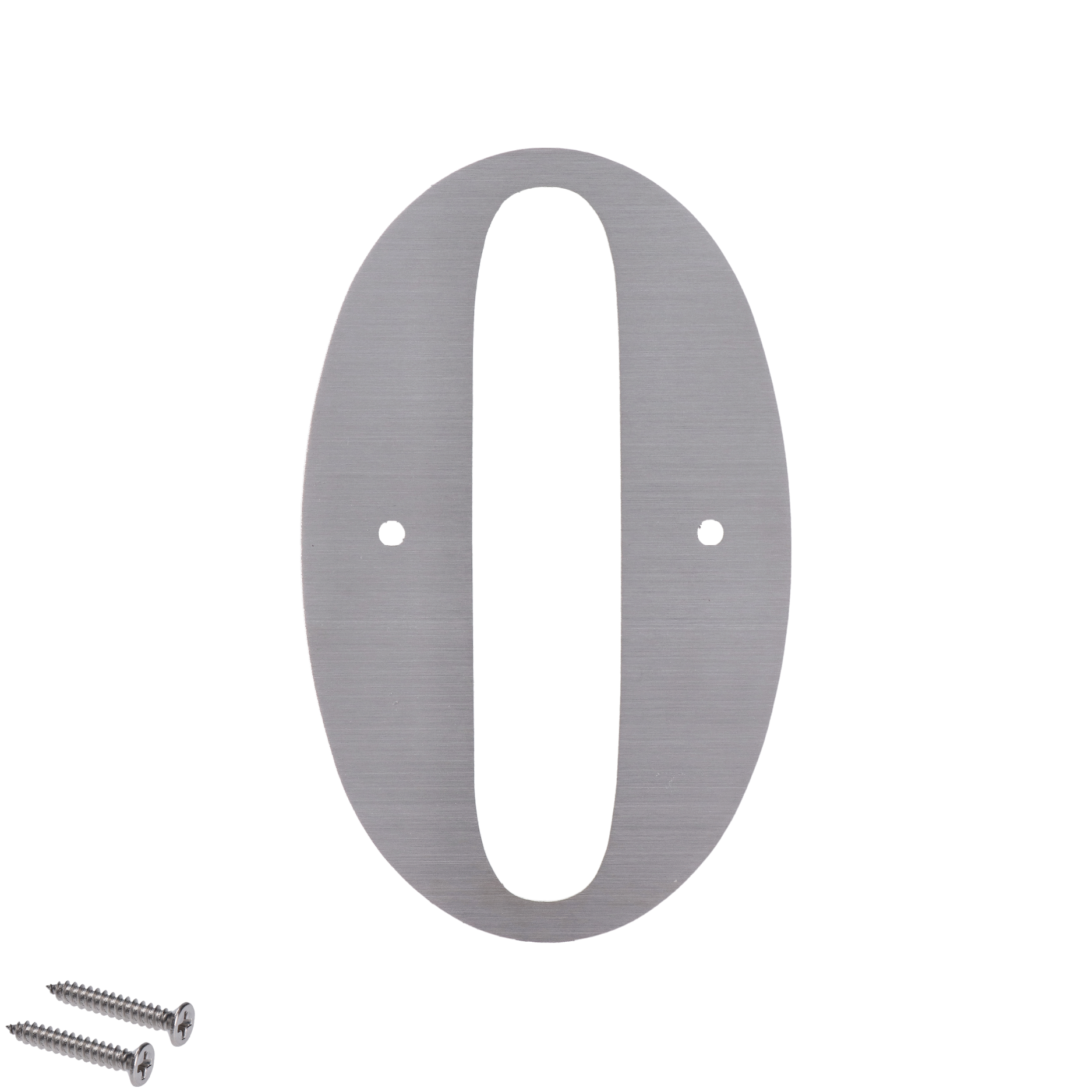 Číslo domovní 0, s otvory, broušená nerez AISI304