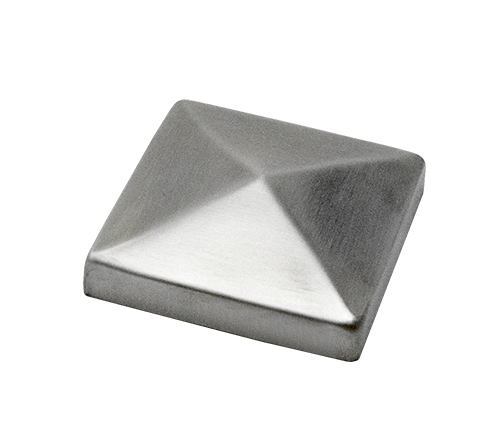 Ukončení stříška jeklu 60 x 60 mm, broušená nerez AISI 304
