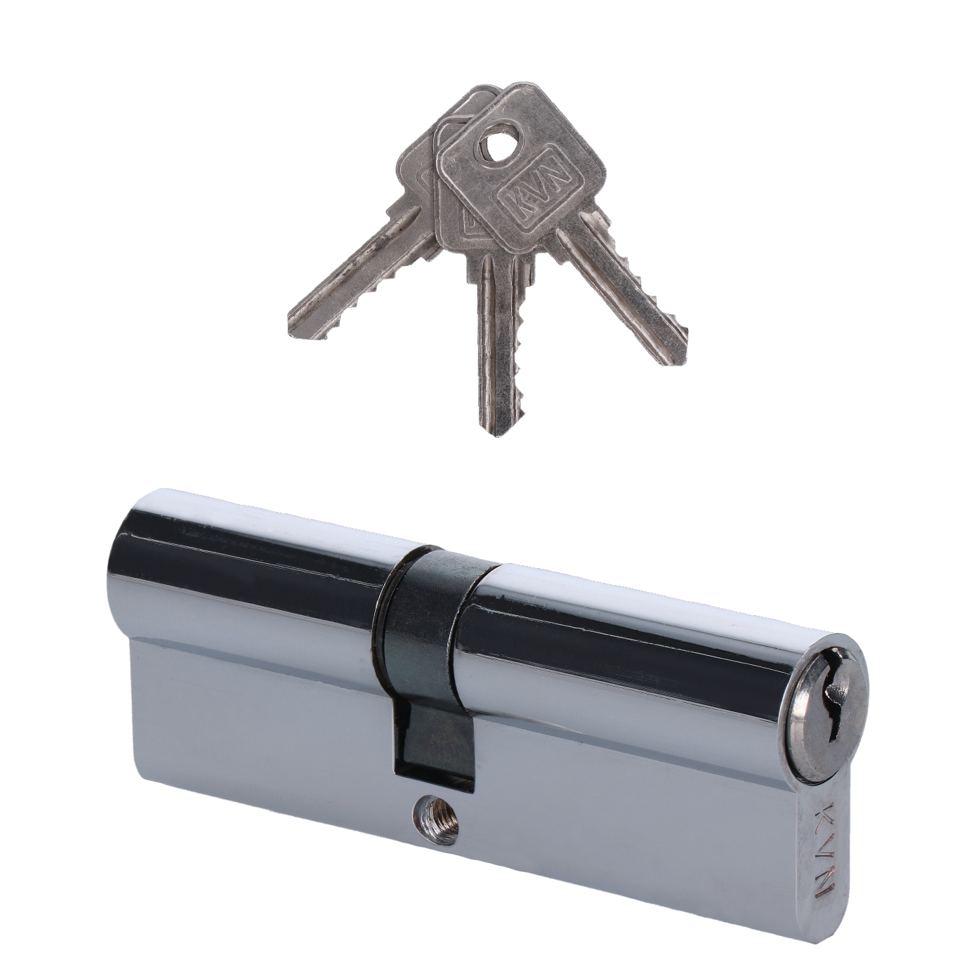 Cylindrická vložka EURO 40/45mm, niklová, 3 klíče, šroub M5x65mm