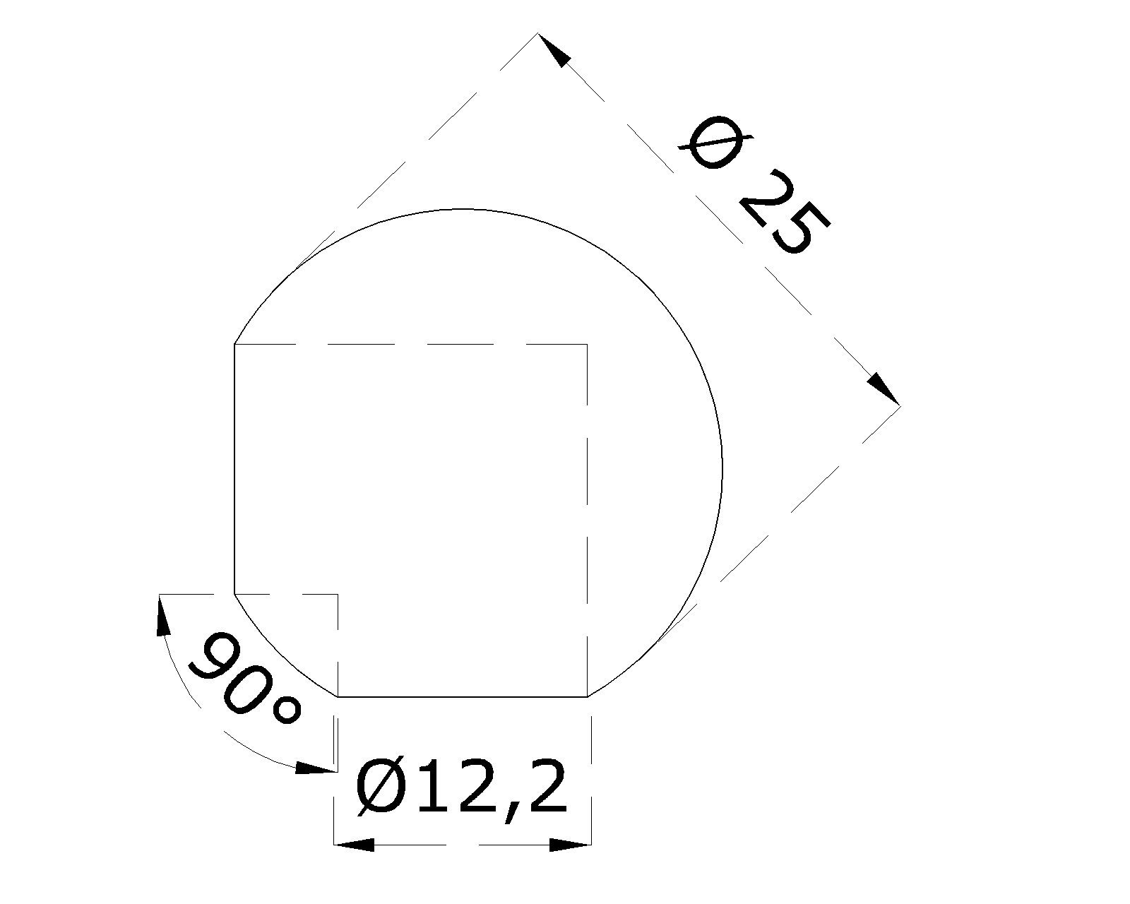 DOPREDAJ! Guľa rohová ø 25 mm na trubku ø 12 mm, leštená AISI 304