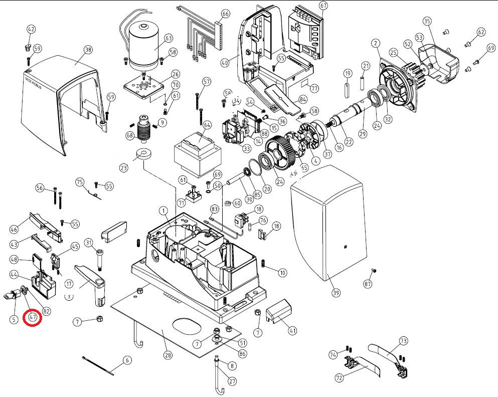 PPD1878A.4540 plastová patka zámku odblokování RB/ Robo/ Thor