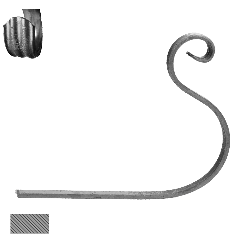 Kovaný prvek na květináč 12 x 6 mm, 200 x 250 mm