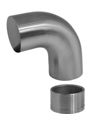 Ukončovací oblouk s mezikusem, na dřevěné madlo, AISI 304