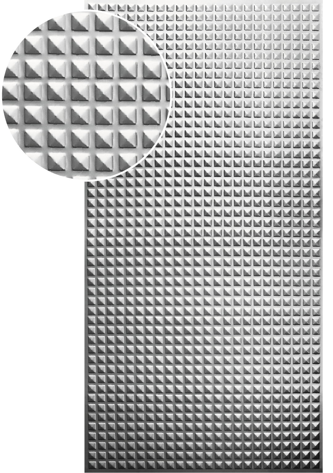 Plech pozinkovaný, 2000 x 1000 x 1,2 mm, 3D vzor pyramida 2