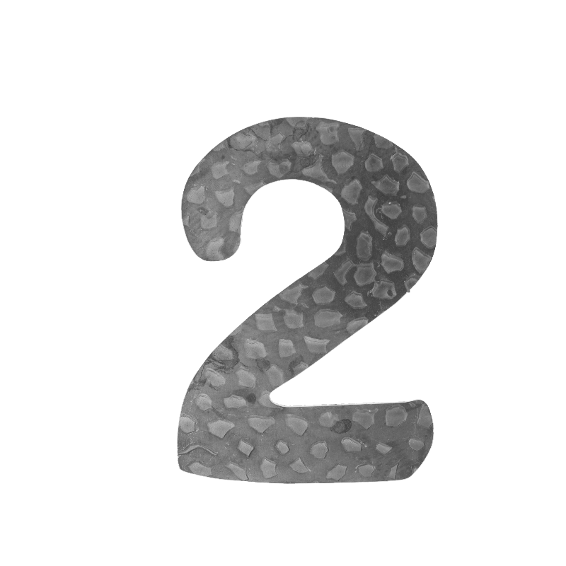 číslo domové 2,   120x80x3mm   zdobené, bez povrchovej úpravy