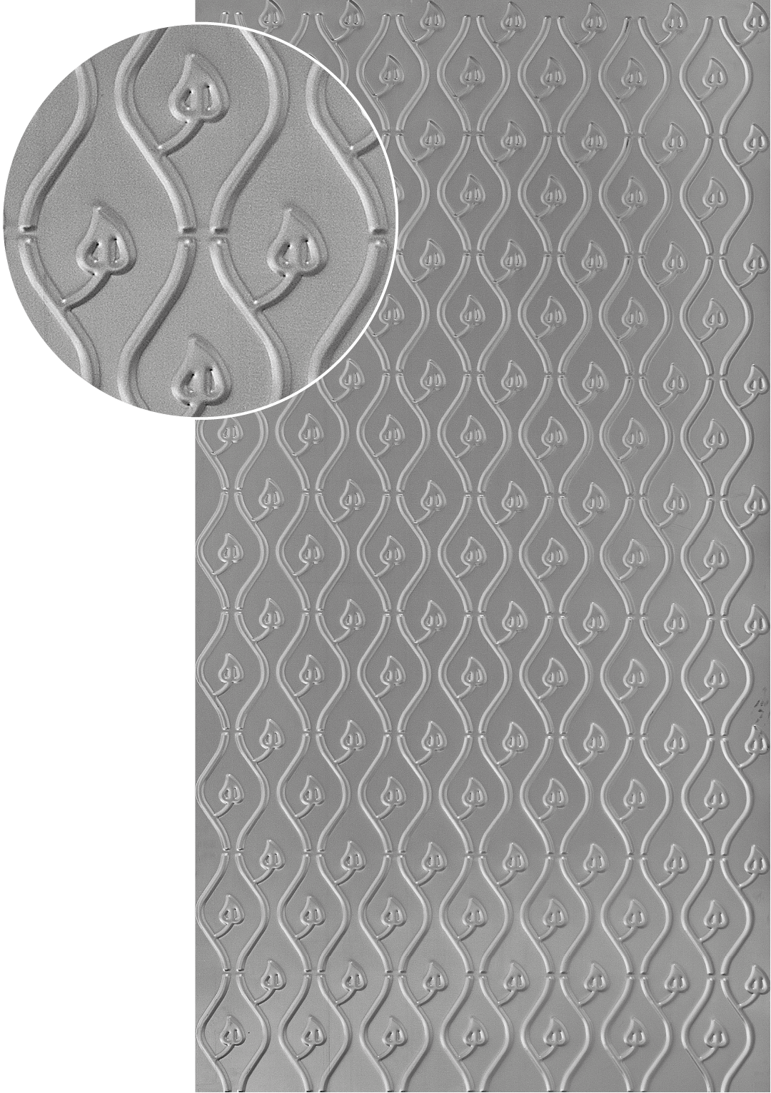 Plech pozinkovaný, 2000 x 1000 x 1,2 mm, 3D vzor listy