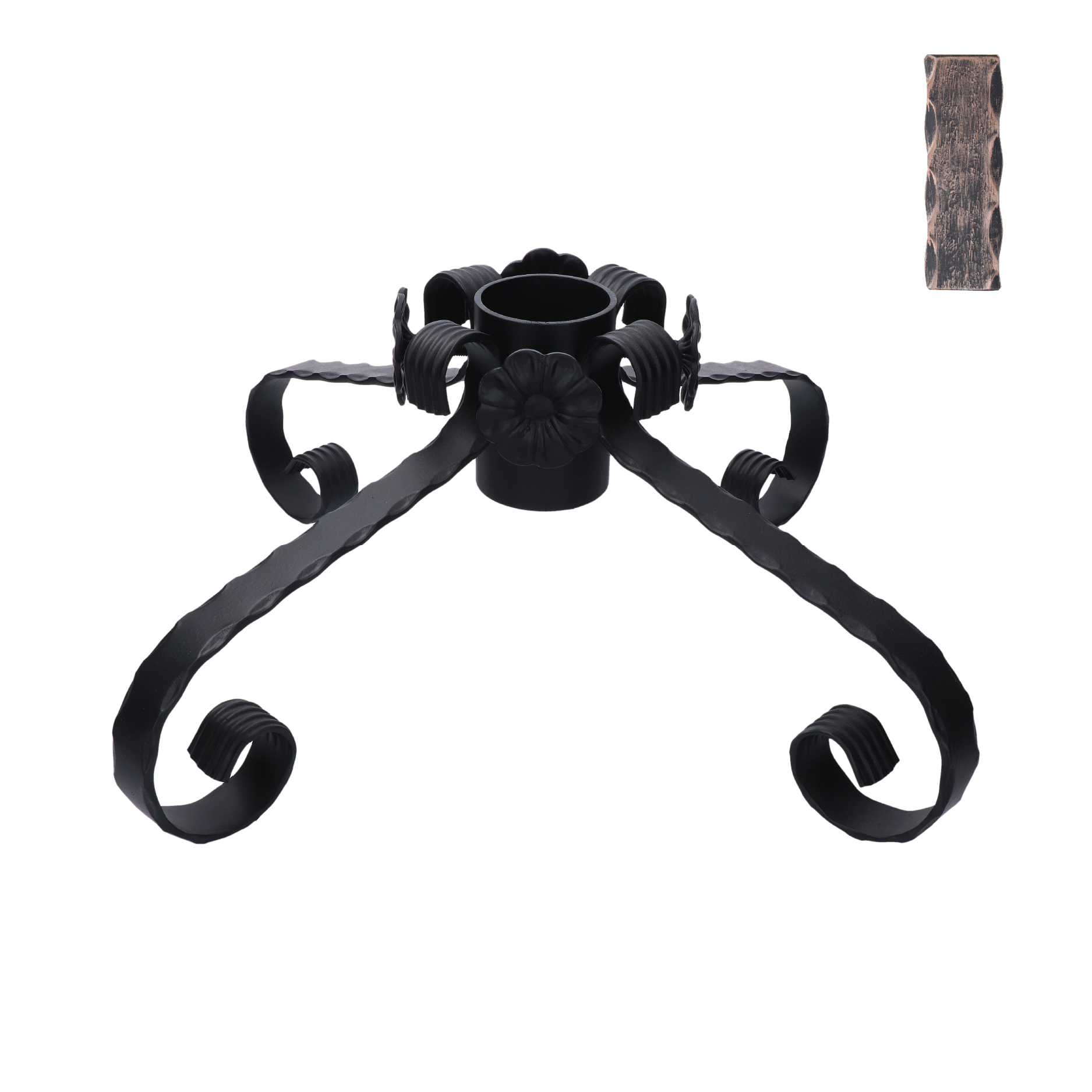 Stojan na vianočný stromček, medená patina, 550x550x190mm