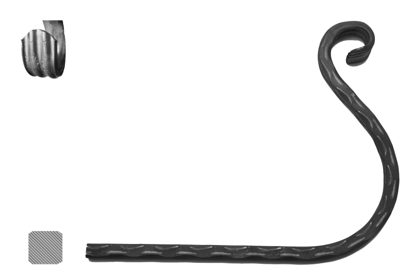 Prvek na květináč 12 x 12 mm, 200 x 250 mm, válcovaný