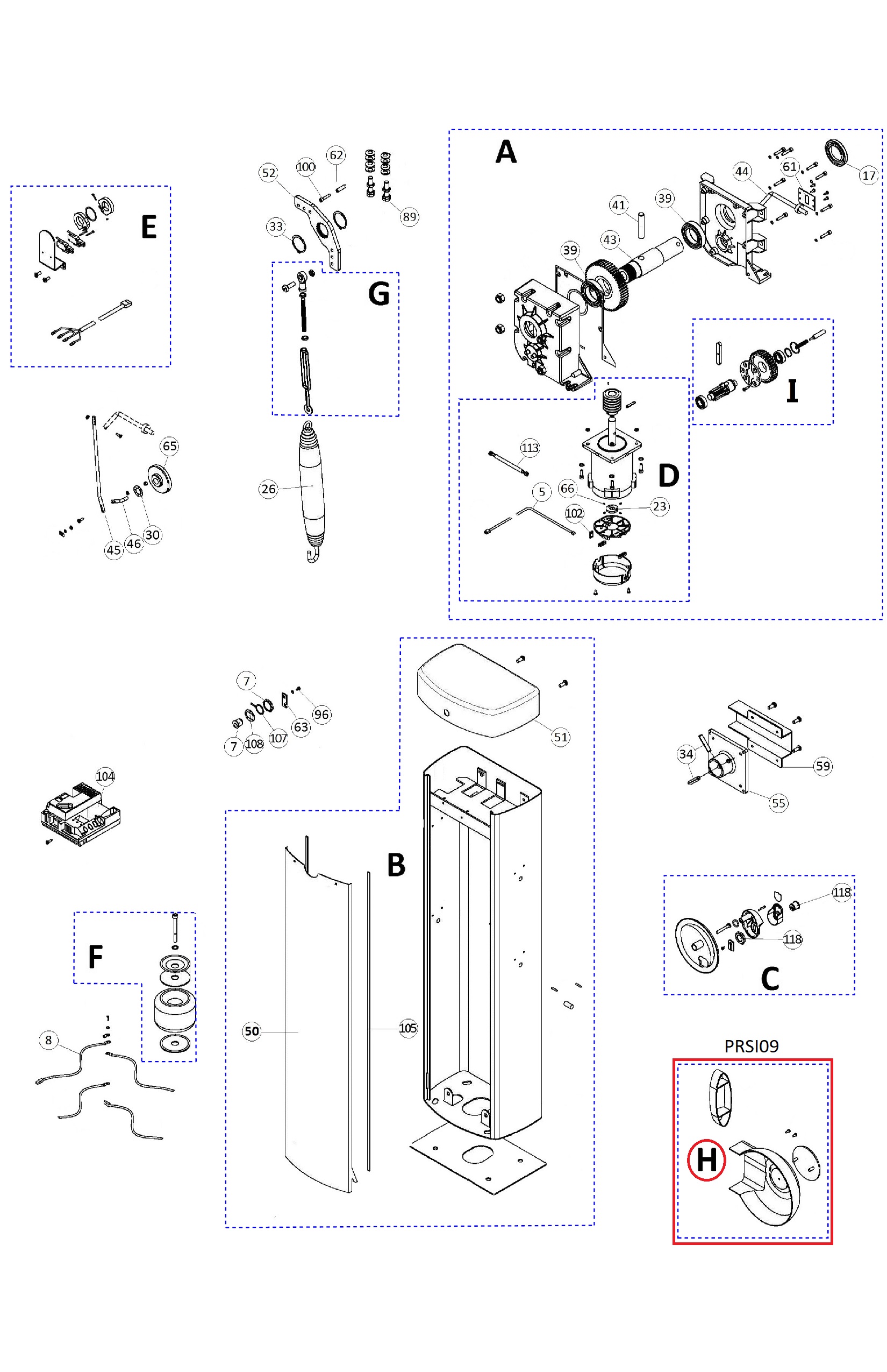PRSI09 krytka pro úchyt a konec závory SIGNO3 a SIGNO4