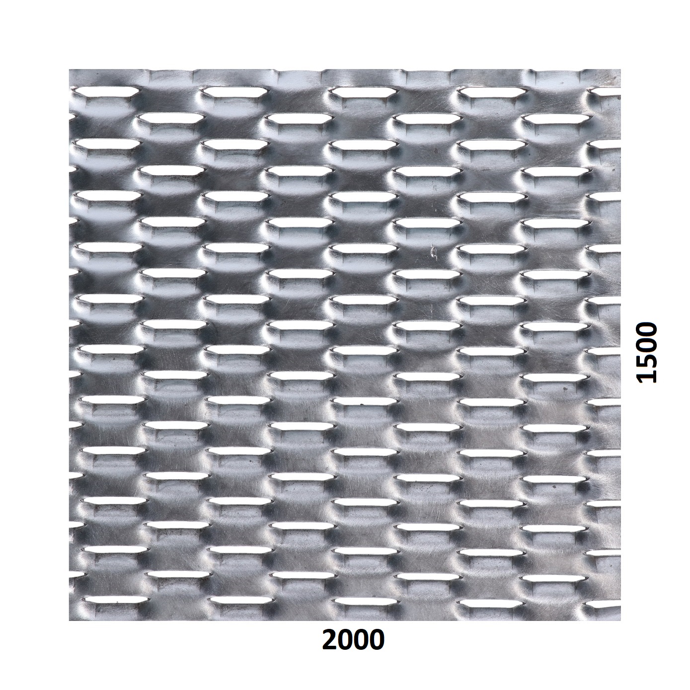 Tahokov Zn, oko: 47x18mm, mostík: 8mm (2000x1500x1,5mm), orientace oka: rozměr oka 47mm je rovnoběžná s rozměrem tabule