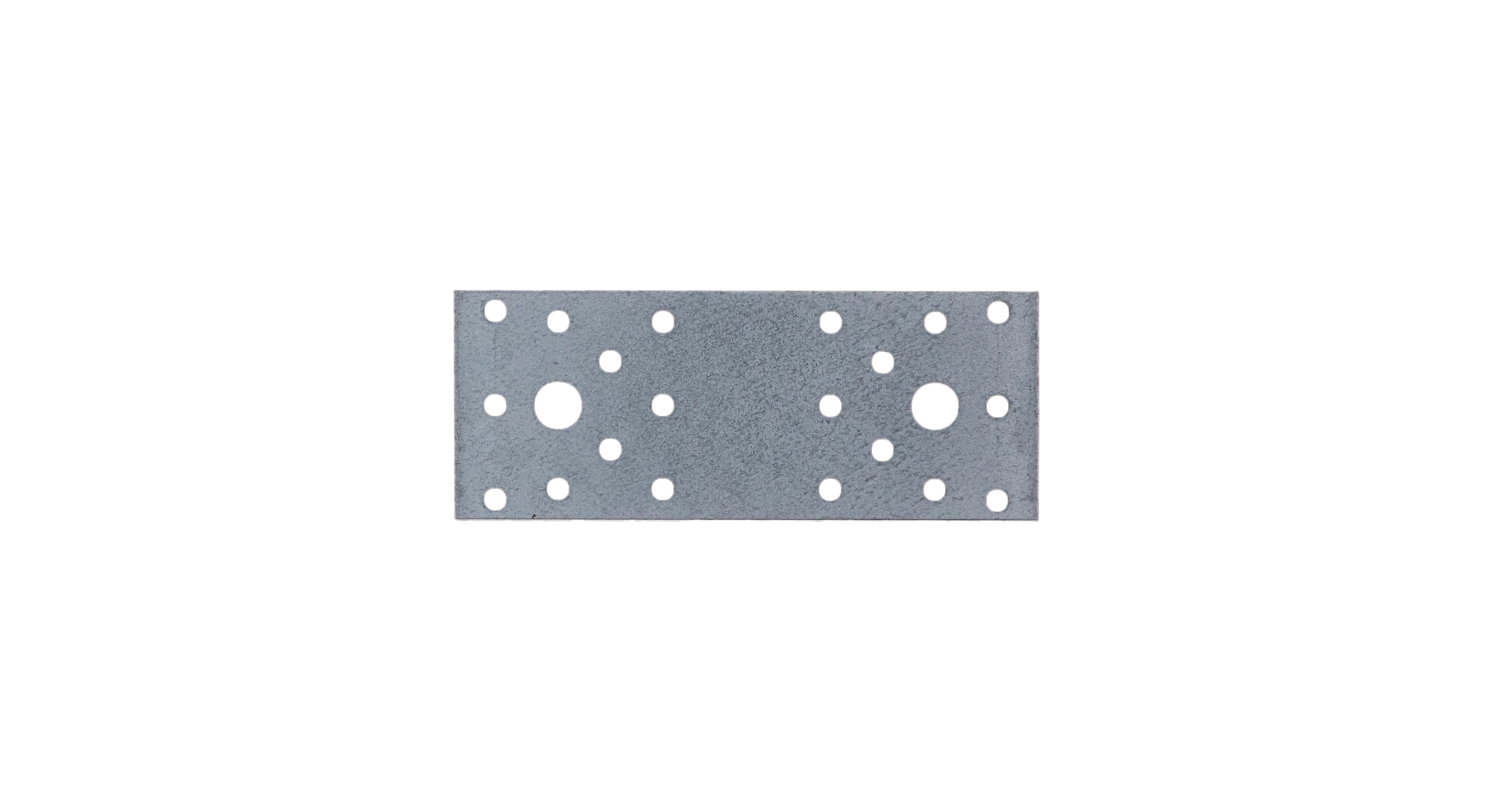 Plochá spojka 140x55mm, 2,5mm pozink, počet děr o průměru 5mm-20ks, 11mm-2ks