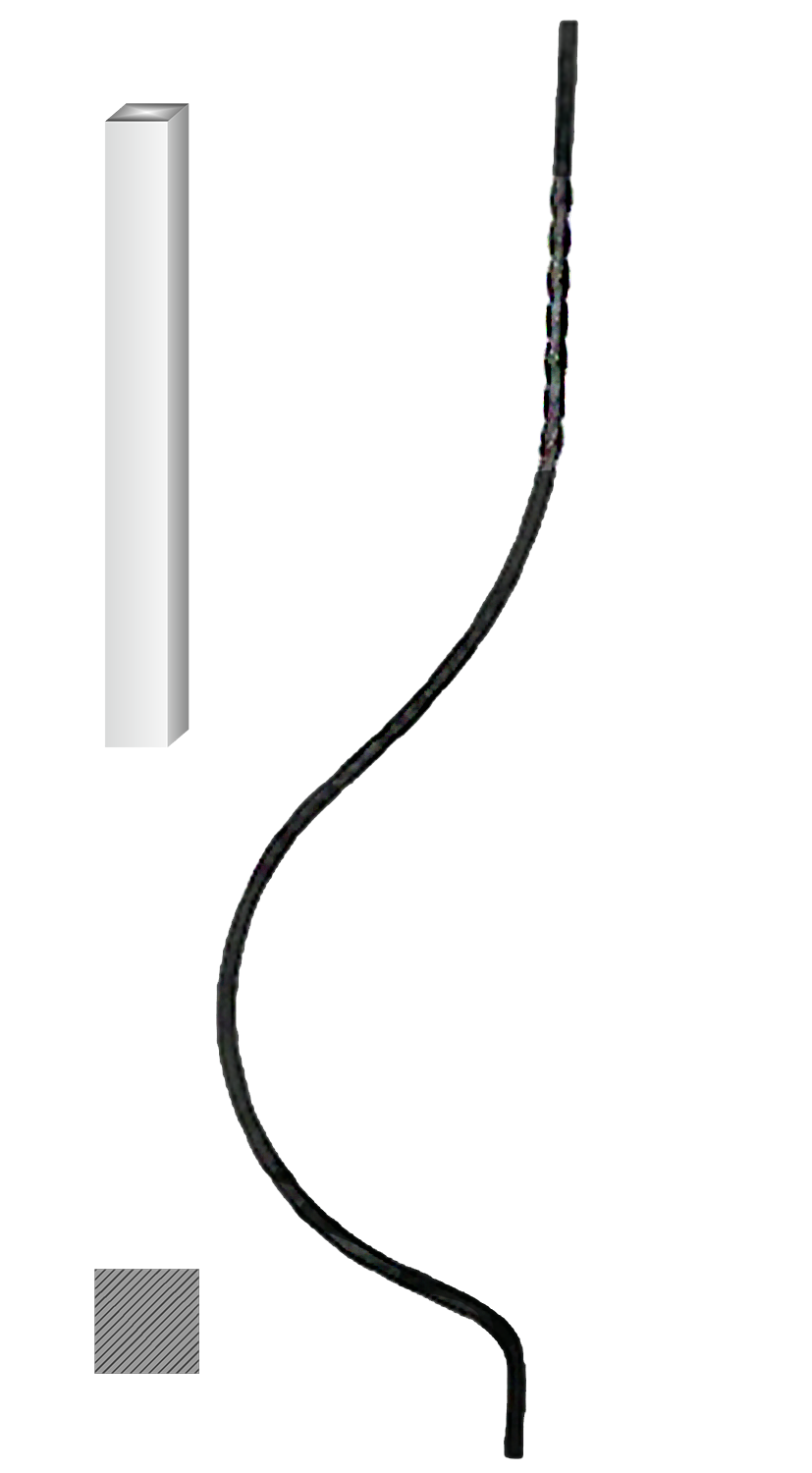 Tyč 12 x 12 mm, 1000 x 220 mm