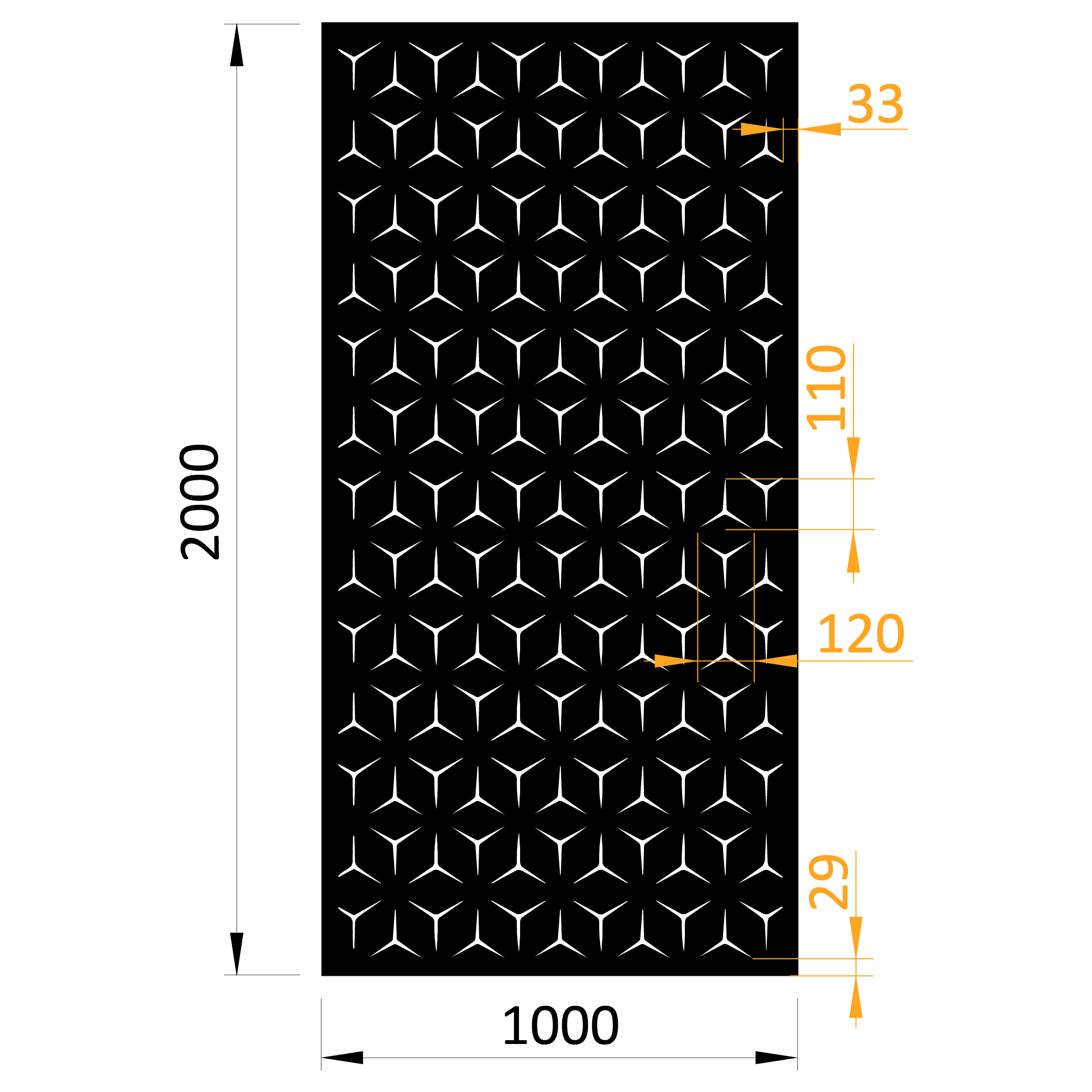 Plech vzor 9131, 1000 x 2000 x 2 mm, bez úpravy