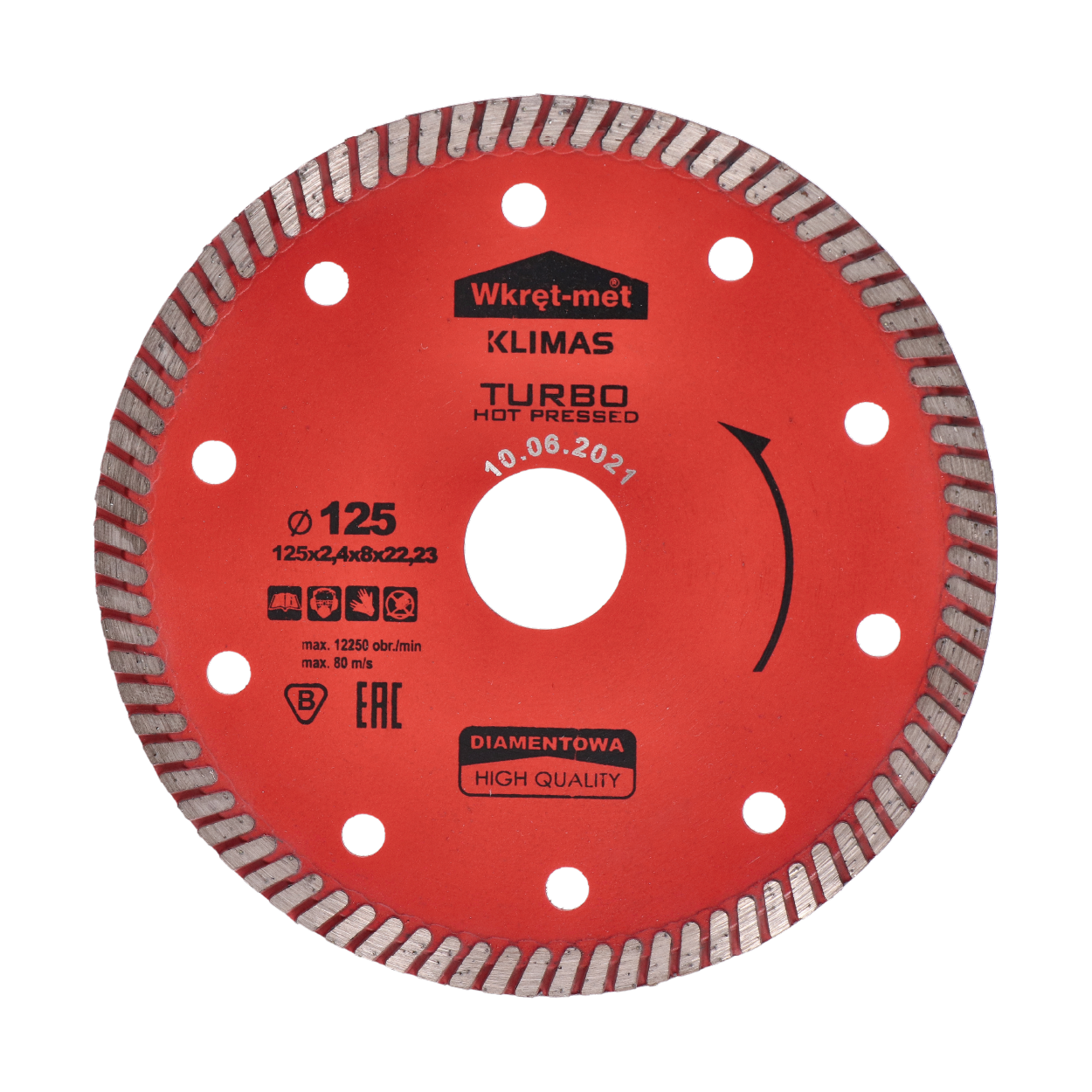 Turbo diamantový kotouč lisovaný za tepla 125 x 2,3 x 22 mm