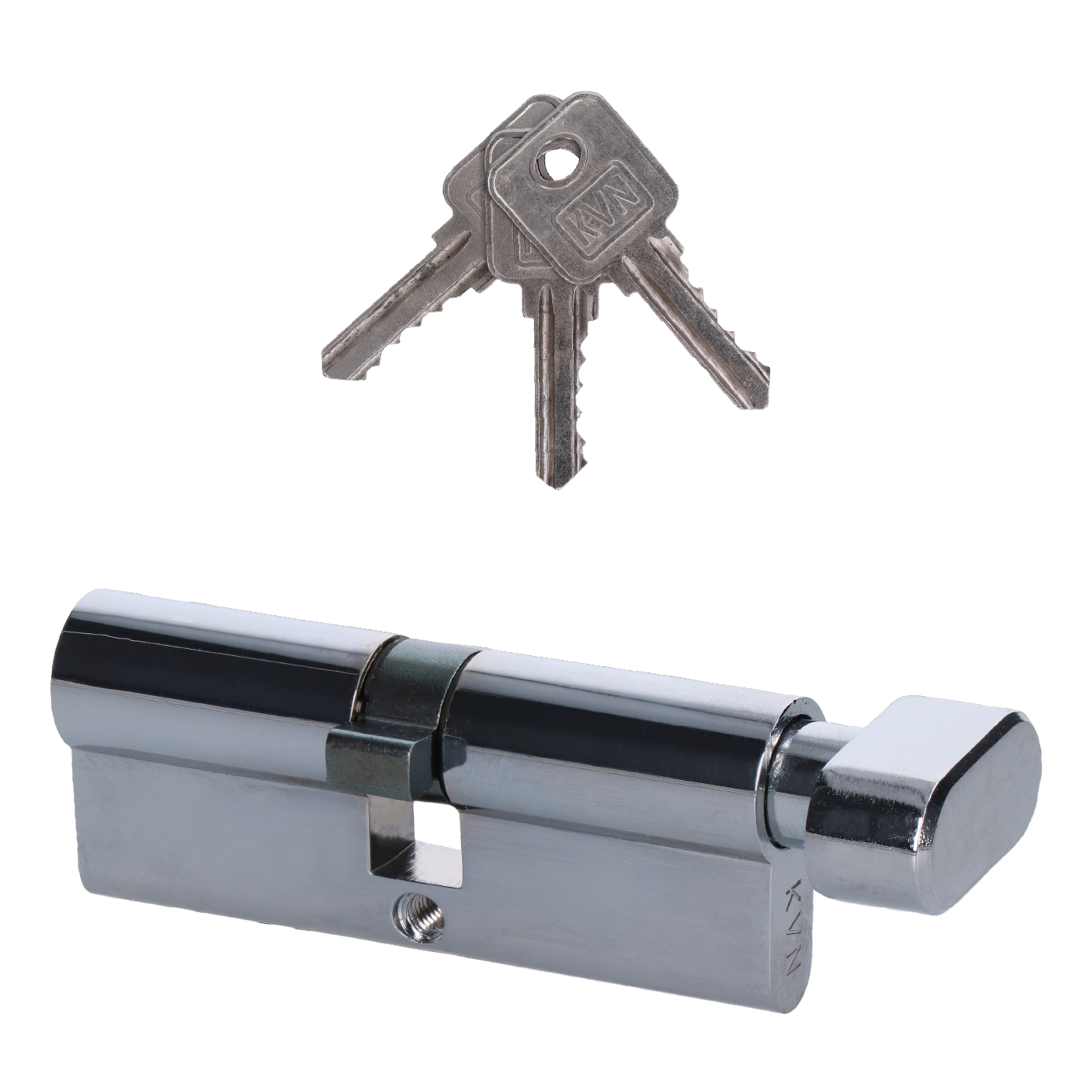 Cylindrická vložka EURO 40/40mm s kulkou, niklová, 3 klíče, šroub M5x65mm