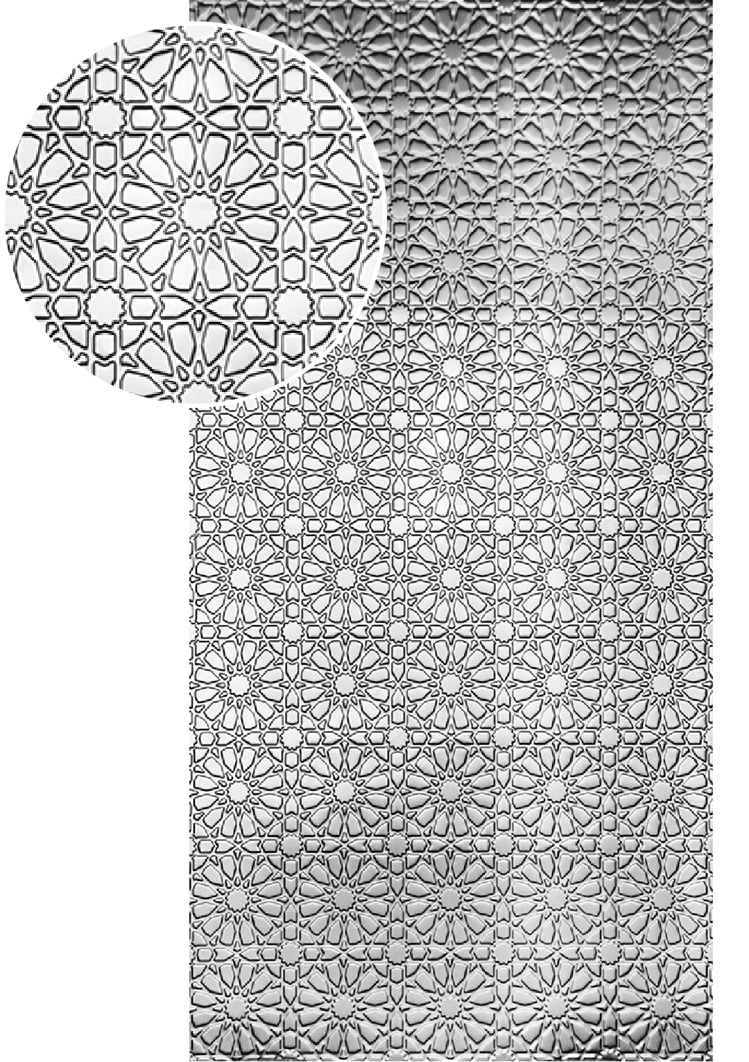 Plech pozinkován 2000x1000x1,2mm - KVĚT 2, 3D efekt