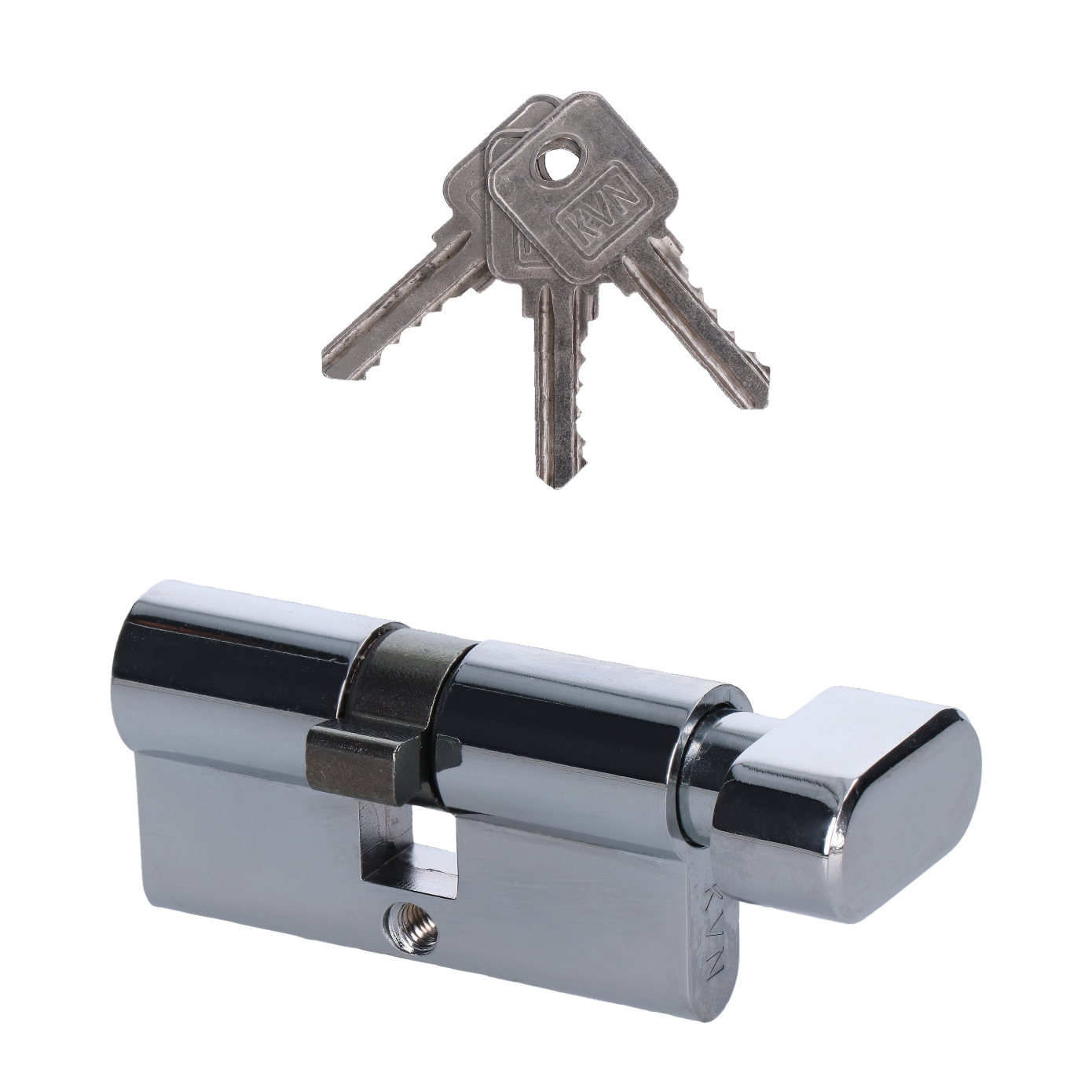 Cylindrická vložka EURO 30/30mm s kulkou, niklová, 3 klíče, šroub M5x65mm