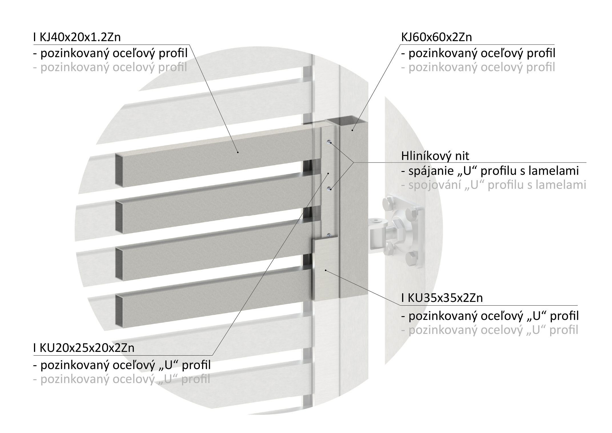 Uzavretý profil 40 x 20 x 1,2 x 6000 mm, pozink, hladký