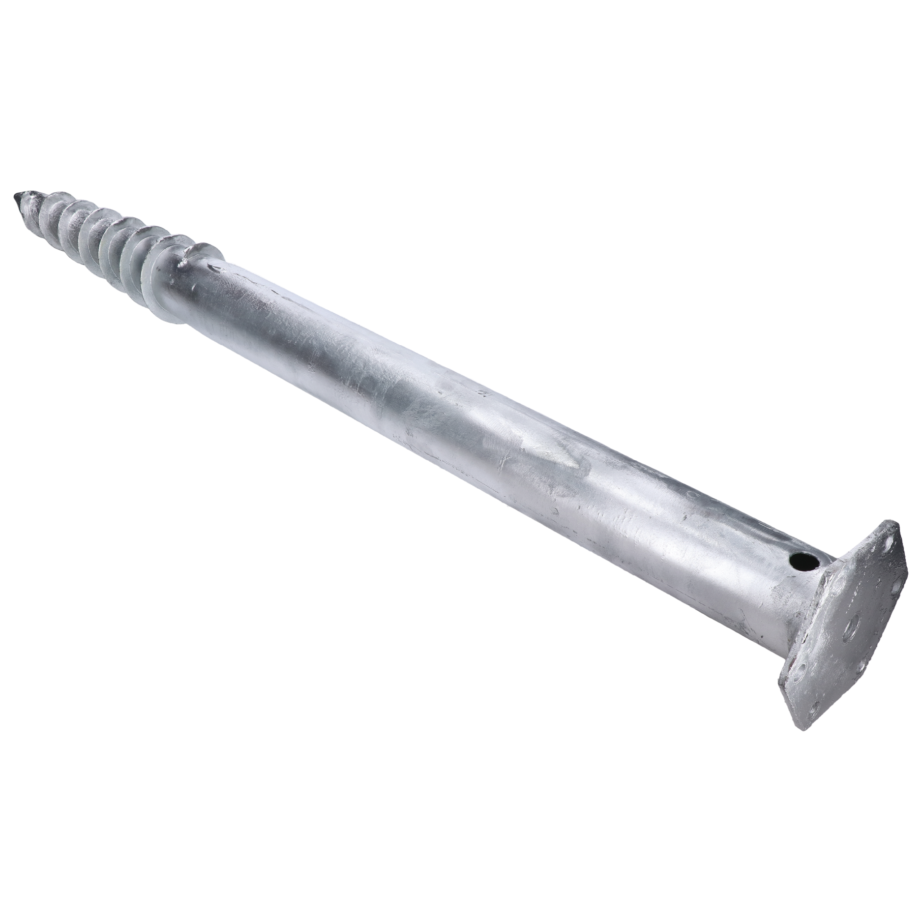 Zemní vrut, patka s přírubou, 120 x 120 mm, žárový pozink