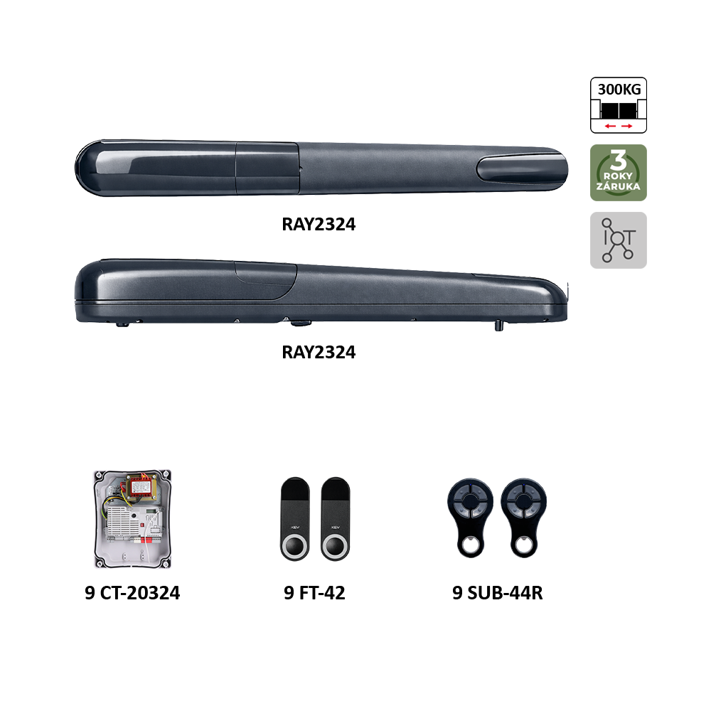 900KRAY2324KSD RAYKIT pro dvoukřídlovou bránu do 3 m/křídlo