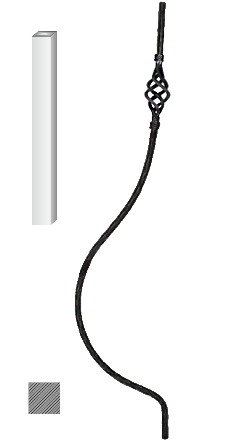 Tyč 12 x 12 mm, 1000 x 220 mm