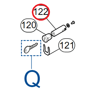 PMD2103.4610 hřídel pro zámek pro M3BAR/M5BAR